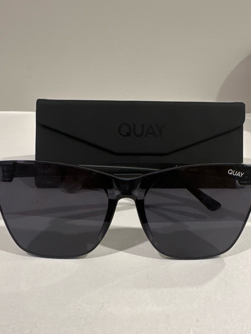 Quay Australia Black Shield Sunglasses - Oversized Flat-Top Shades